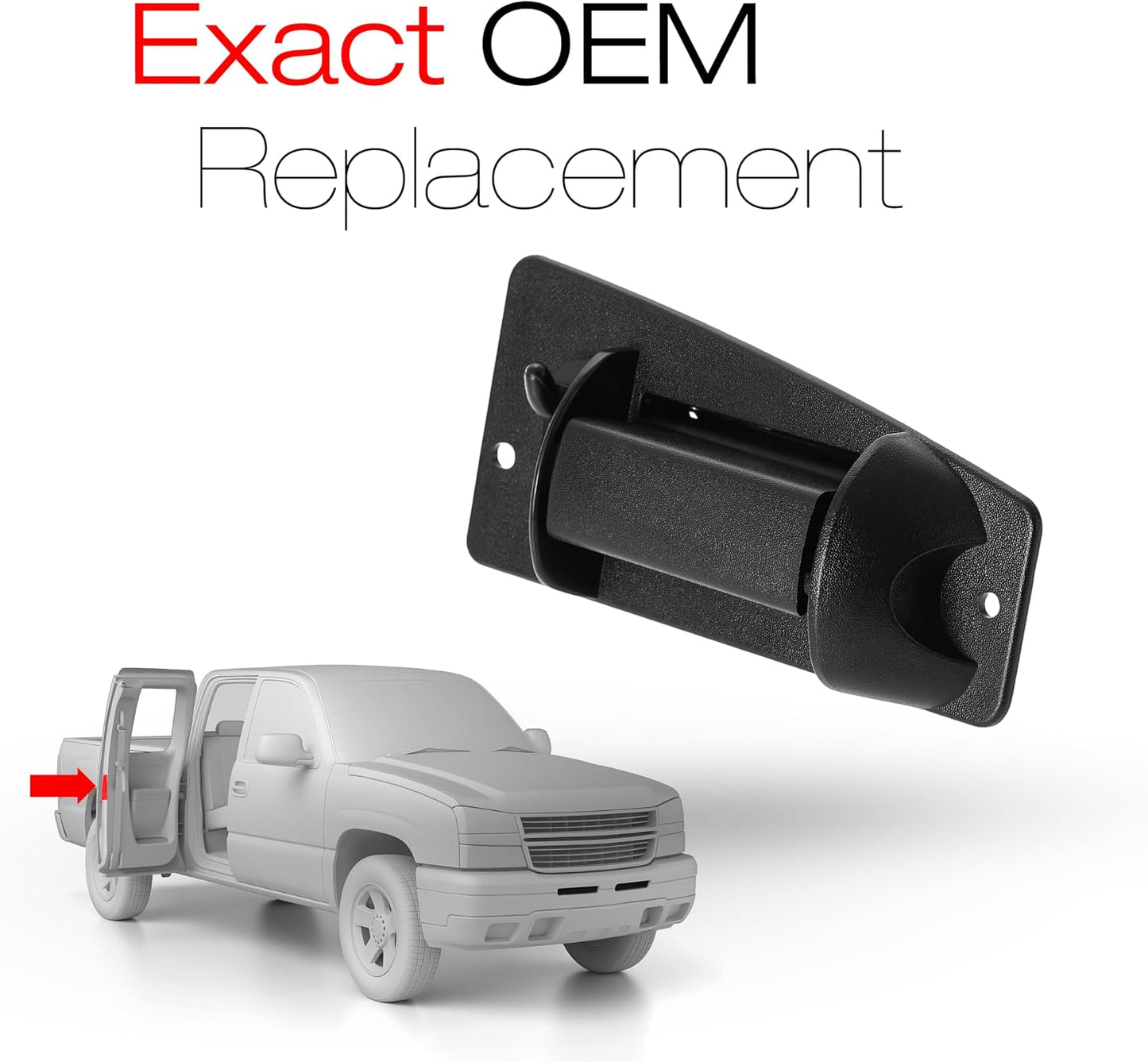 Extended Cab Door Handle, Rear Passenger Door Handle Compatible with 1999-2007 Chevrolet Silverado 1500 2500; 99-07 GMC Sierra 1500 2500, 01-07 Sierra Silverado 3500, OEM 15758171 79107