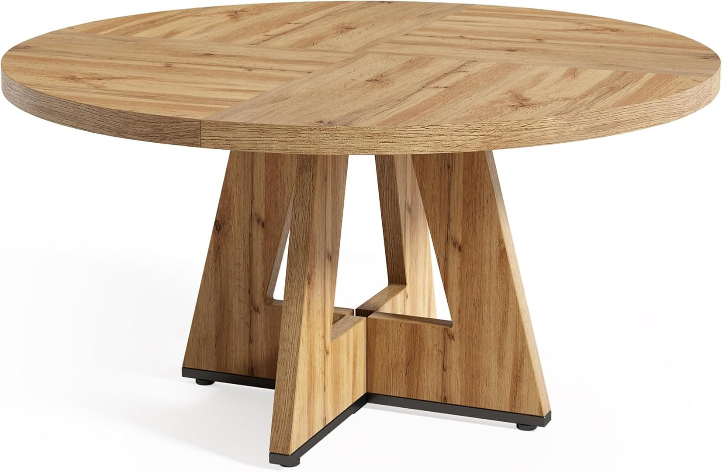 Round Dining Table for 4-6 People, 47 Inches Dining Room Table with Wooden Pedestal Base, Modern Dinner Table, Circle Kitchen Tables for Dining Room, Kitchen, Living Room(Table Only)