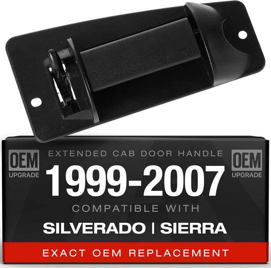 Extended Cab Door Handle, Rear Passenger Door Handle Compatible with 1999-2007 Chevrolet Silverado 1500 2500; 99-07 GMC Sierra 1500 2500, 01-07 Sierra Silverado 3500, OEM 15758171 79107